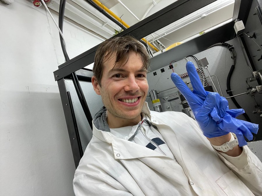 Piercarlo at the HP-HT rock deformation rig, University of Liverpool