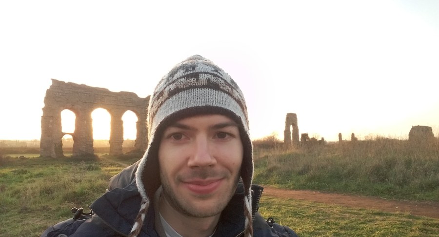 Piercarlo at Parco degli Acquedotti, Rome, at sunset